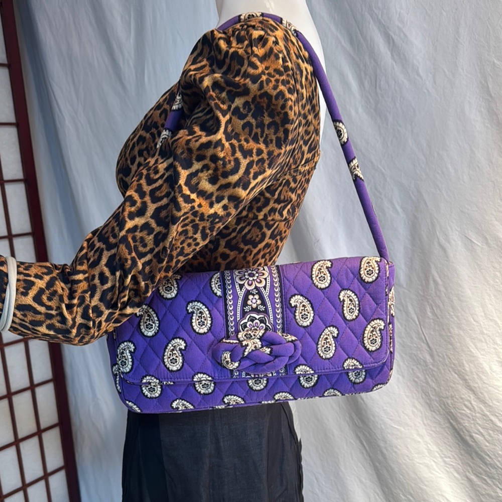 Vera Bradley Purple Quilted Paisley Clutch
